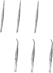 Garden Hand Tool 6pcs Stainless Steel Succulent Tweezers Long Tongs for Transplanting Seedlings Flower Planting Bonsai Care