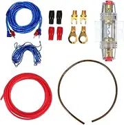 TEHAUX 8 Gauge Car Amplifier Wiring Kit Powerline with Audio Cable Circuit Breaker Install Kit
