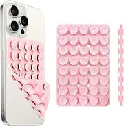 Yojaro Silicone Suction Cup Phone Case Mount Double Sided, Phone Accessories Hands-Free Strong Grip Holder for Selfies and Videos, Silicon Phone Stand for iPhone and Android Light Pink