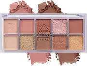 YBUETE 10-Color Matte Shimmer Eyeshadow Palette, Nude, Long-Lasting, Buildable Coverage, Unisex, 1 Gram, 10 Shades