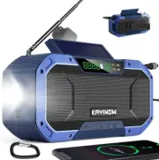 Bluetooth Hand Crank Emergency Radio Solar Power,Portable AM FM Radio Speaker...