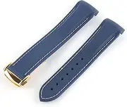 [DAYHOM] 20mm 21mm 22mm Curved End Silicone Rubber Watch Band Fit for Pagani Watch Fit for Huawei Fit for GT2 Magic Watch 2 Fit for Honor Fit for Samsung Galaxy Watch S3 S4(Bluewhite 4)