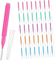NIYANGLE 100Pcs Braces Flossers Interdental Brushes Kit Cleaning Toothpicks for Daily Oral Care Travel Home Use Colors Each Plaque Removal Fresh Breath