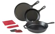 LODGE COOKWARE Cast Iron Cooking Skillet 6pcs Pan Set