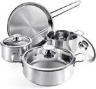 Stainless Steel Cookware Set, 7 Piece Nonstick Kitchen Induction Cookware Set,Wo