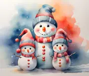 SNOWMAN FAMILY STOCKING HAT SCARF CHRISTMAS TREE #4 COMPUTER MOUSE PAD 9 X 7