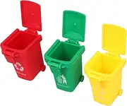 KOMBIUDA Mini Trash Can Set for Kids Toy Recycling Bin for Waste Sorting Green Blue Pink Desktop Organizer Charming Decor for Kids' Room
