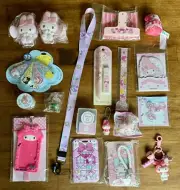 Sanrio LOT My Melody Clips Charm Pencil Keychain Plush Stickers Stationary NEW
