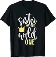 [X.Style] Sister of The Wild One Shirt 1st Birthday First Thing Tee ds1502 T-Shirt (2XL) Black