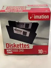 Imation Diskettes MAC 10 Disks Formatted 2HD 1.40 MB 3.5" Blank Media Sealed