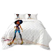 Cool Afro Black Girl the Man Eater Alligator Coverlet