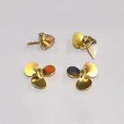 LUMIXE 23mm Copper 3-Blades Propeller Paddle Hole Dia. 2mm CW CCW Props, for RC Model Boat DIY Accessories Spare Parts Boat Propeller (Color : 1pc cw and 1pc CCW)