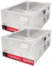 2 PACK Full Size 12" x 20" Electric Countertop Food Pan Warmer Commercial Chafer