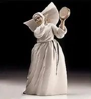Lladro Sister with Tambourin Figurine