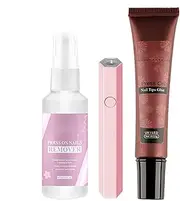 shpuuyy UV Gel Nail Glue,Strong Solid Nail Glue - Powerful Solid Nail Glue Gel for Press Nails, Multifunctional Nail Remover Spray for Fake Nails