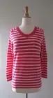 JUICY COUTURE Angel Stripe Chain knit Pullover Wool/cotton blend size S