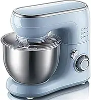 Electric Stand Mixer, 5 Quarts, Dough Hook, Flat Beater Attachments, Splash Guard 6 Speeds with Whisk, with Top Handle