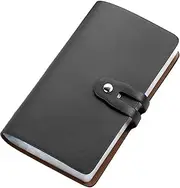 [Generic] Leather Business Card Organizer, Professional Business Card Holder and Name Card Book, Credit Card Protector (Black, One Size)