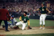 Oakland CA Reggie Jackson Oakland Athletics scores v the Los Ange- 1974 Photo