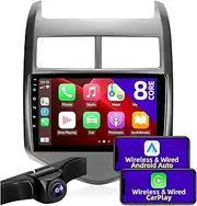 Android Car Radio Upgrade Compatible with Wireless Carplay Android Auto 8 core TouchScreen Stereo Bluetooth GPS AM/FM Navigation Backup Camera Media Play Head Unit for Chevy Sonic Aveo 2011-2015
