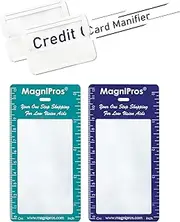 MAGDEPO 3X Magnifier Bookmark Ruler for Reading, Credit Card Size Magnifier, Credit Card Holder Card Protector with Magnifying Fresnel Lens