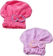 CANIGHT 2pcs Microfibre Dry Hair Cap Shower Cap Fast Drying Hair Wraps for Women Boys and Girls Bath Towel Drying Towel Wrap Quick Dry for Long