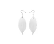 Delicate Filigree Leaf Drop Earrings Leaves Ear Studs Long Dangle Earrings - Silver