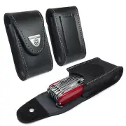 Victorinox Leather Swiss Army knife Pouch with Belt Loop (5-8 layers) -Black