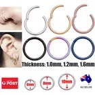 Surgical Steel Segment Hinged Seamless Rings Clicker Ear Nose Lip Hoop Earrings