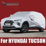 Full Car Cover For HYUNDAI Tucson Rain Frost Snow Dust Waterproof Protection Exterior Car Protector Covers Anti UV Accessories Silver