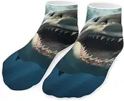 [QMNVBDS] Shark Mouth Socks Ankle Length Socks Casual Short Socks for Women Men Low Cut Sports Socks Running Socks No Show Socks Ankle Socks Athletic Socks Workout Socks, Style, One Size, Style, One