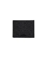 Calvin Klein Mens Monogram Leather Wallet - Wallets - Black -Size One Size