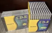 19 NEW Sony CD-R 650MB 74min 10 Pack, 5 Pack & 4 Individual Wrapped