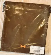 Authentic Hermes Brown Terre d'Hermes Fabric Drawstring Dustbag Pochette 8x7"
