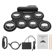 Folding Silicone Hand Roll USB Electronic Drum Portable Practice Drums Pad Kit
