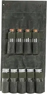 BEBEMOKO 1Set Outdoor Spice Bottle Kit with Bag Compartment Canvas Organizer for Camping Hiking BBQ and Picnic Portable Travel Spice Holder Cork Jars