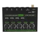 4 Channel Mixer 6.35mm 4 In 1 Out Professional Compact Stereo Sound Mixer