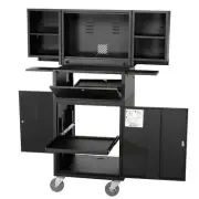 Mobile Fold-Out Computer Security Cabinet Unassembled Black 24-1/2"W x 22-1/2"D