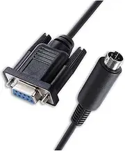 Q Series PLC Programming Cable D-sub DB9 Female RS232 Serial to MI-N Din 6-pin Cable Compatible with QC30R2(Size:1m)