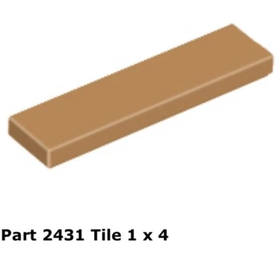 Lego 1x 2431 Medium Nougat Tile 1 x 4 75290