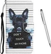 TOUCASA Compatible with Samsung Galaxy A51 4G Case, Samsung Galaxy A51 4G PU Leather Wallet Stand Case, with Pattern Motif, Shockproof Cover, Foldable Flip Case with Card Slots (Dog)