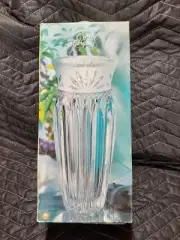 Vintage Cristal d' Arques Clear / Frosted Crystal Carthage Vase 11.75" France
