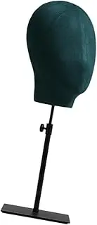 koolsoo Mannequin Head Stand Manikin Head Display Stand Adjustable Height,Model Holder for Wig,Headband Glasses,Hair,Multifunctional, Green Black