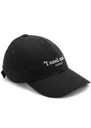 Off-white Need Space Embroidered Cotton cap - Black And White M