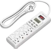 8 Outlet Power Strip Timer 4 Timed/4 Always on Indoor Digital Reptile Light Grow
