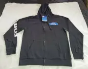 Ford Logo Mens Black Embroidered Zip Up Hoodie Jumper Top Size M New Licensed