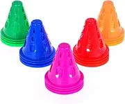 3 Inch Training Cones for Kid Adult Mini Sports Training Cones Plastic Windproof Roadblock Traffic Road Cones for Roller Skating and Skate Practice,5 Colors, 20 Pcs