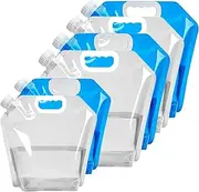 Collapsible Water Tank Container 4 Pack 10L +2 Pack 5L - BPA Free Plastic Water Carrier Portable Water Tank Lightweight Space-Saving Outdoor Folding Water Bag