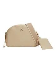 [Tommy Hilfiger] Monotype Half Moon Crossover Bag in Beige