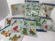 Lot Vintage 1980 Handpainted Decals Decoral Transfers Unicorns Lambs Birds READ